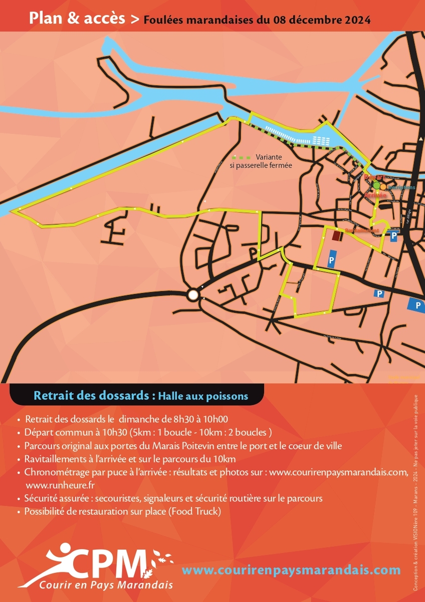 Le parcours des Foulées 2024 - retrait dossards place du marché